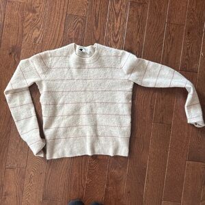 Vince Women's Cream Sweater with Red Stripes